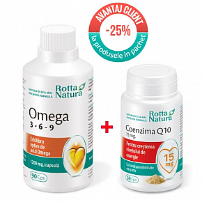 Pachet Omega 369 90 cps. si Coenzima Q10 15 mg 30 cps.