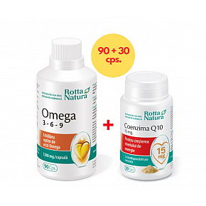 Pachet Omega 369 90 cps. si Coenzima Q10 15 mg 30 cps.